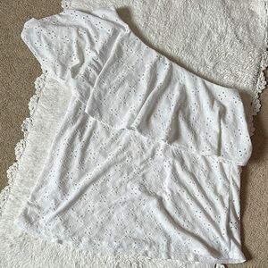 Elegant White Eyelet Off-Shoulder Top